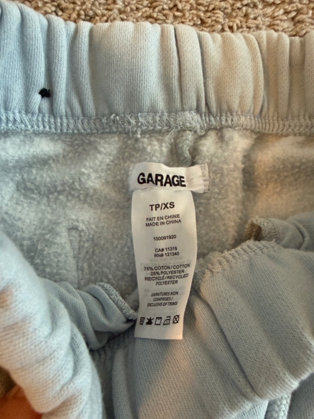 Garage Light Blue Drawstring Sweatpants - Picture 3 of 3